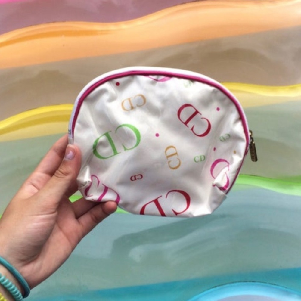 Vintage Christian Dior colorful makeup bag
